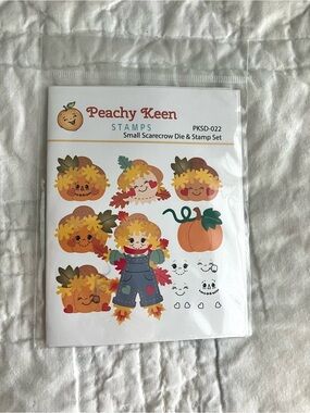 Peachy Keen stamps scarecrow die cut and stamp set. BRAND NEW